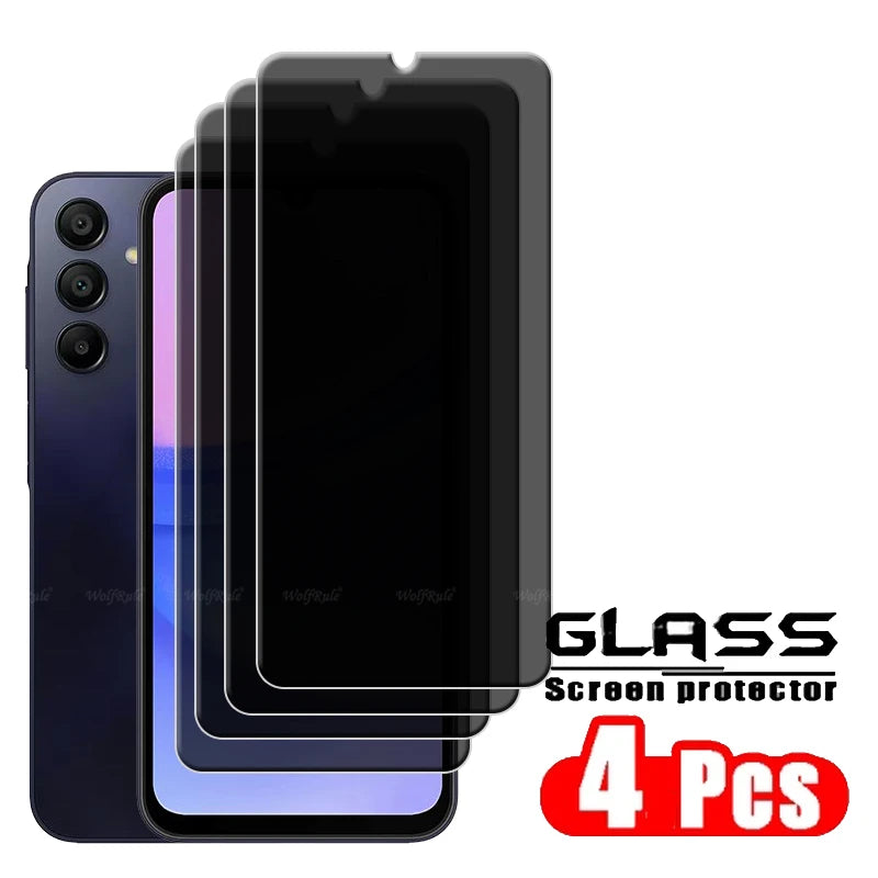 3-4Pcs For Samsung A15 Glass Samsung Galaxy A15 Tempered Glass 9H HD Privacy Anti-Spy Cover Glue Screen Protector Samsung A15 A 15