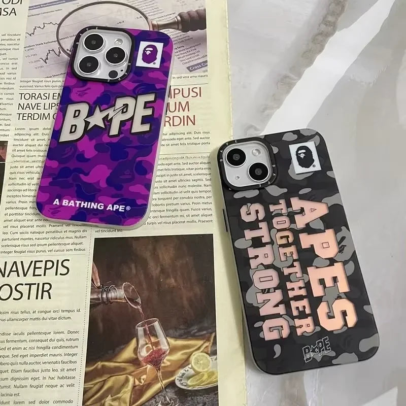 Purple Bape Man Phone Case For iPhone