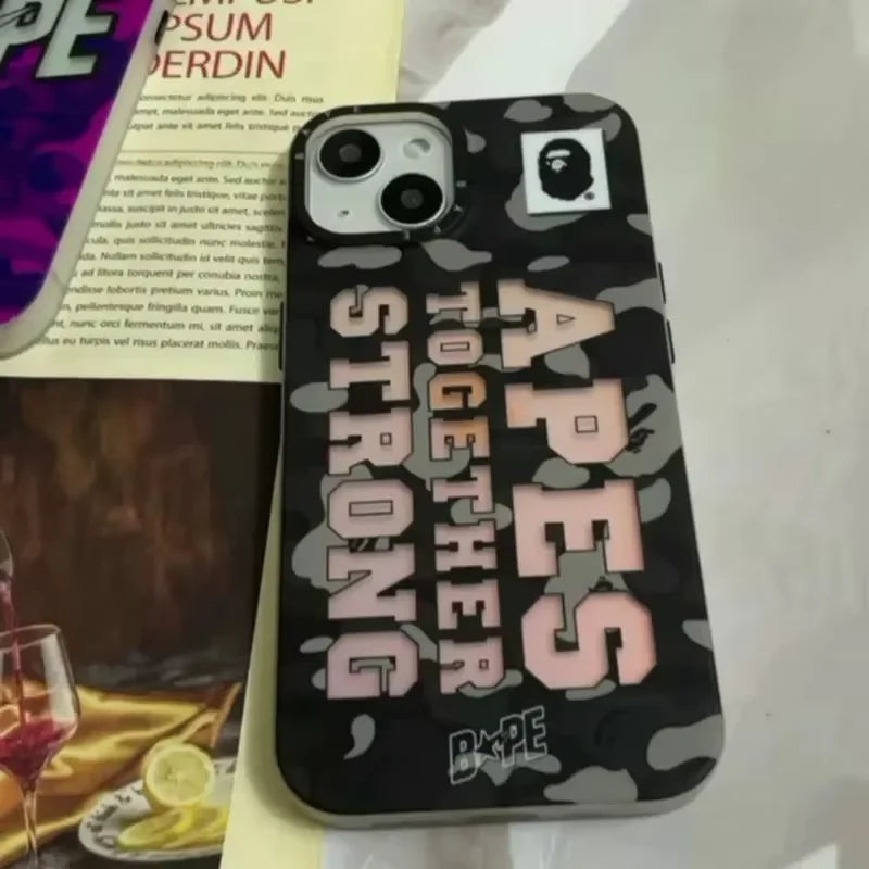 Purple Bape Man Phone Case For iPhone