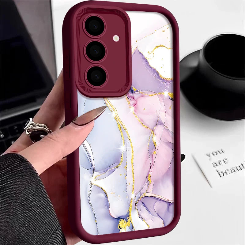 Marble Pattern Case For Samsung Galaxy S24 S23 S22 Ultra Plus S21 S23 S20 FE A55 A54 A53 A52 A34 A14 5G Soft Silicone TPU Cover