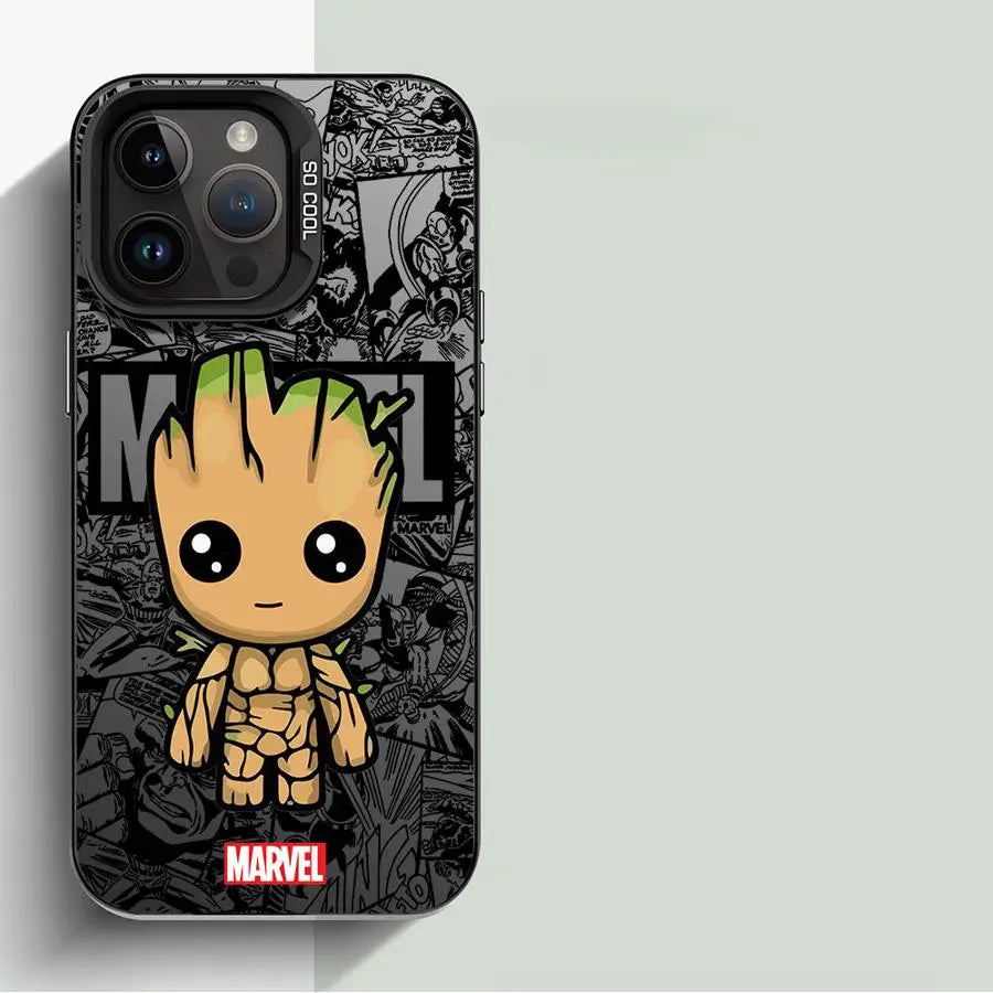 Marvel Groot Deadpool Cover Phone Case for Apple iPhone 15 Pro Max 16 Pro 14 Pro 13 12 14 Plus Protective Soft Shell