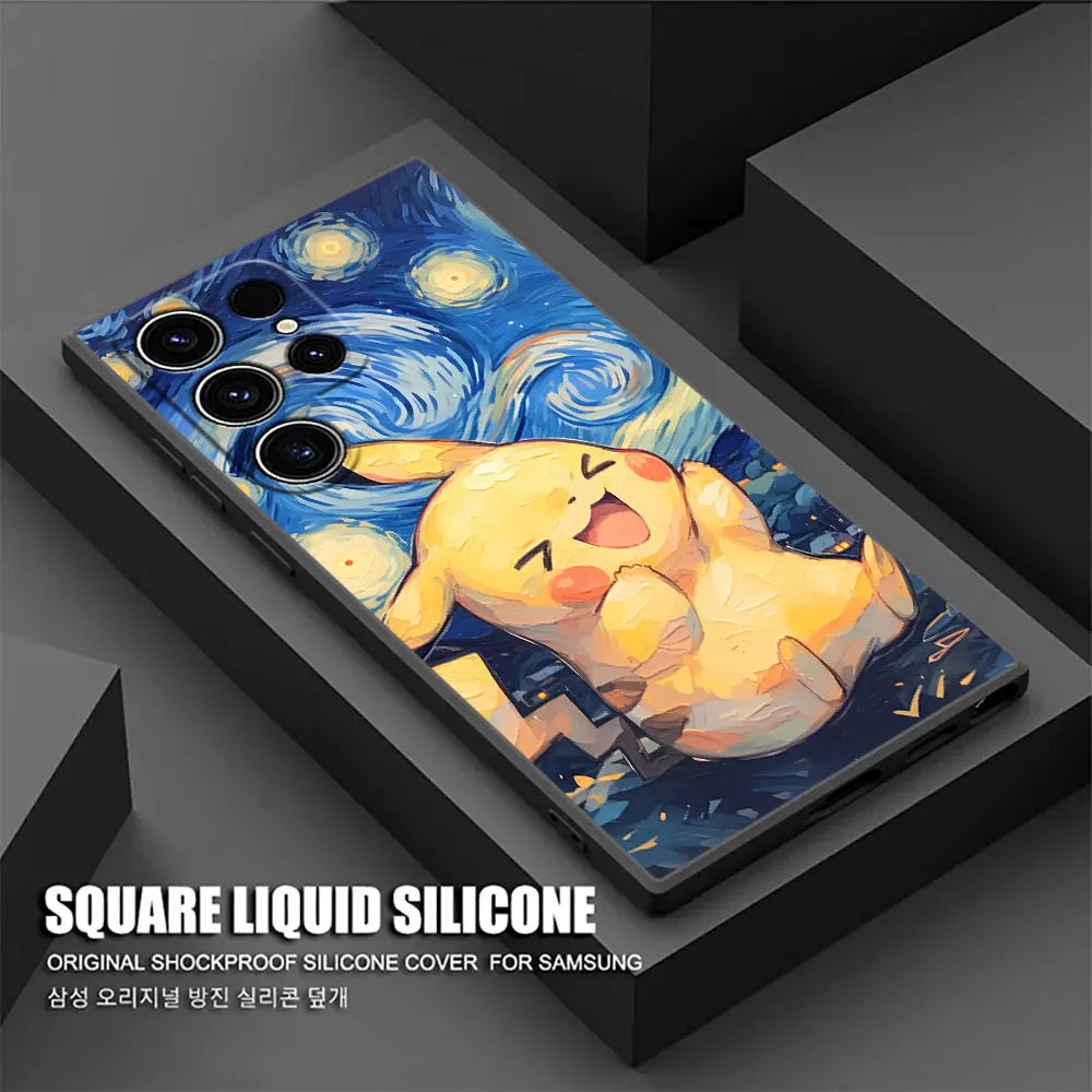 Umbreon Pikachu Gengar Pokemon Starry Phone Case For Samsung Galaxy S24FE S25 S23 S21 S20 FE S22 S24 Plus Note 20 Ultra 5G Cover