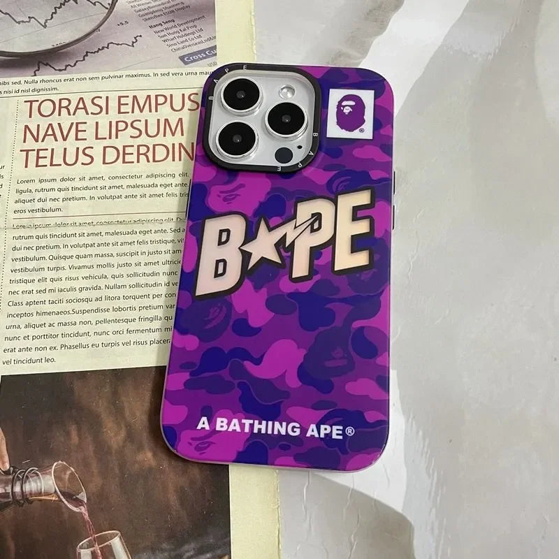 Purple Bape Man Phone Case For iPhone