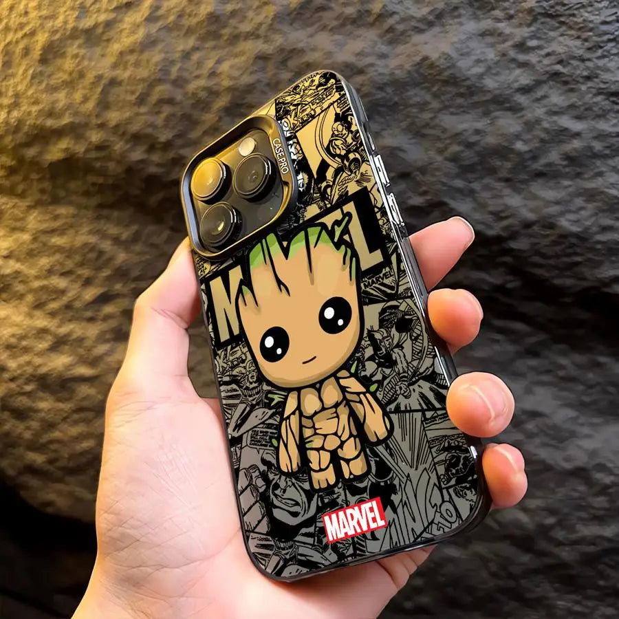 Marvel Groot Deadpool Cover Phone Case for Apple iPhone 15 Pro Max 16 Pro 14 Pro 13 12 14 Plus Protective Soft Shell