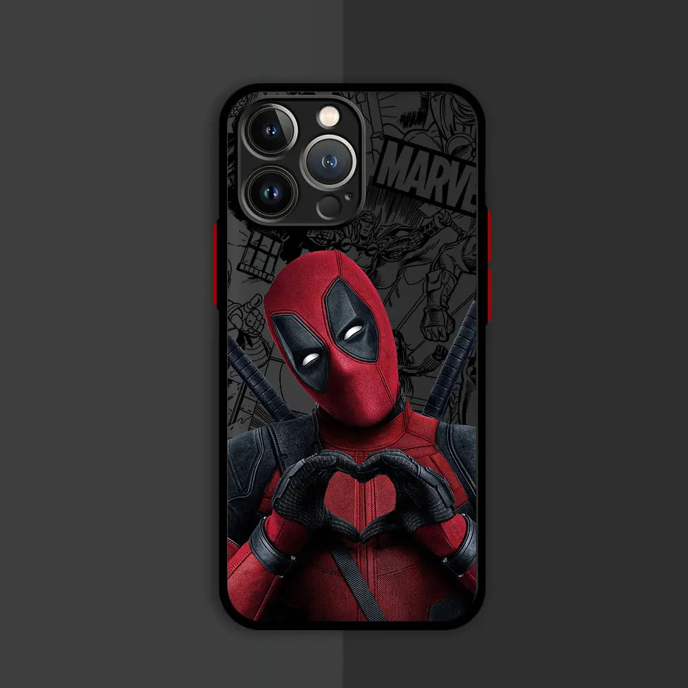 Marvel Deadpool Hard PC Luxury Matte Cover Case for iPhone 16 15 14 16 Plus Max 15 16 Pro Max