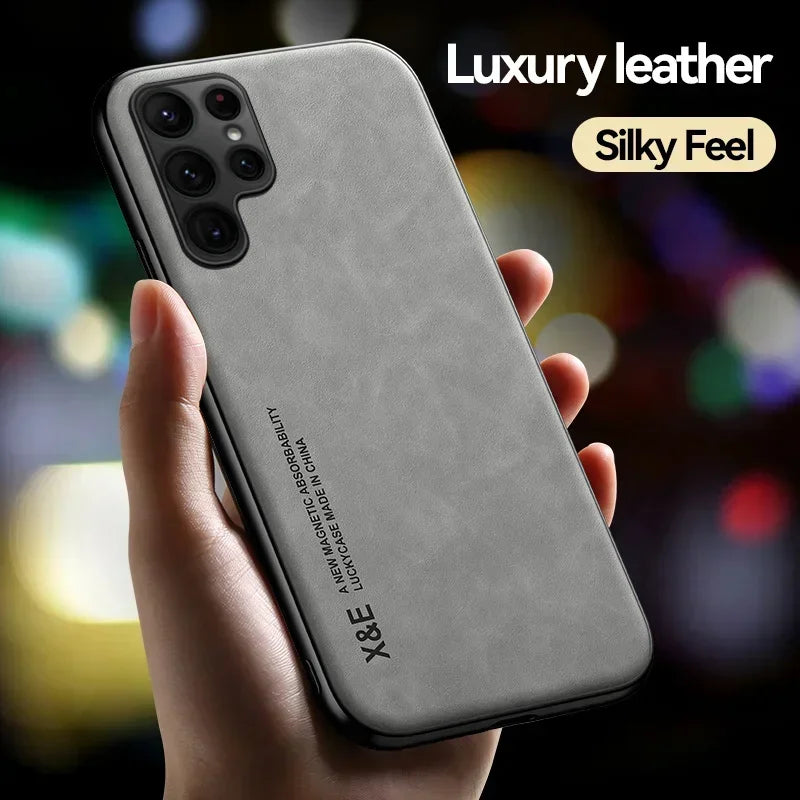 Case For Samsung S25 S24 S23 S22 Ultra FE A56 A55 A36 A16 Luxury Protective Cover Magnetic Car Holder Phone Coque Fundas Capa