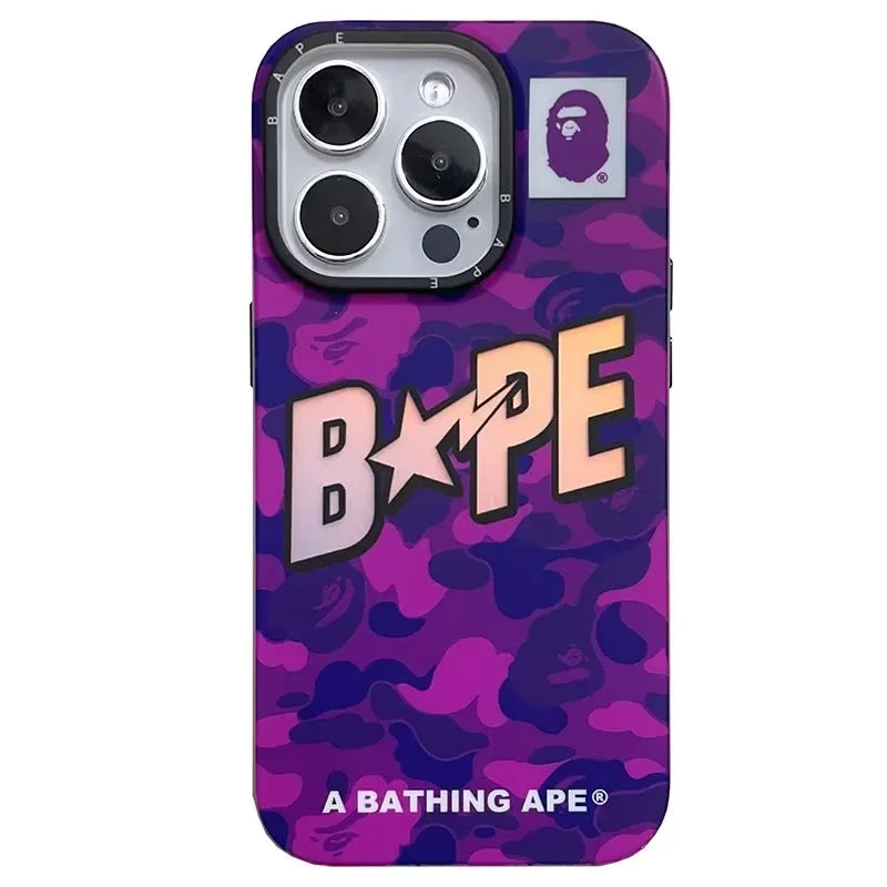 Purple Bape Man Phone Case For iPhone