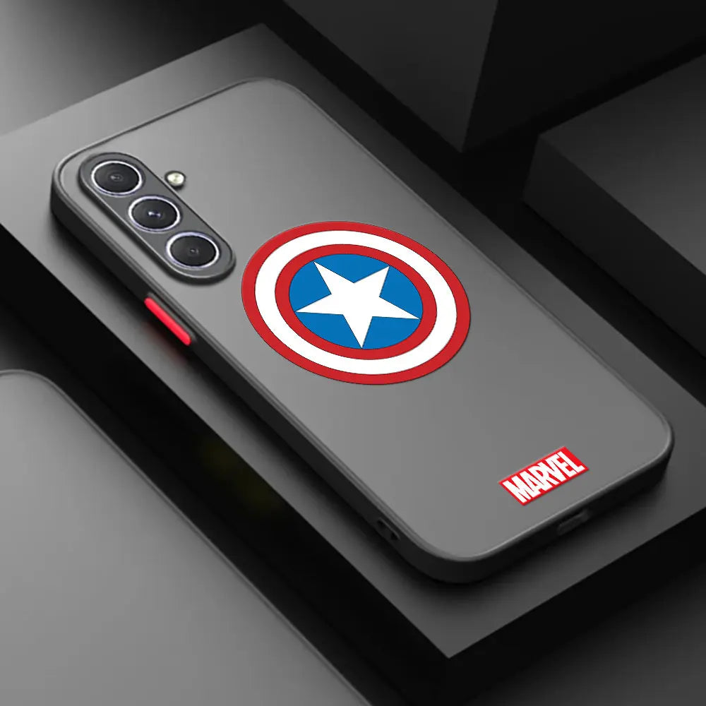 Marvel Captain America Logo Case For Samsung A30 A50 A70 A20 A7 Funda For Galaxy S24 S23 Ultra A13 A14 A33 A51 A52 A53 A72 Cover