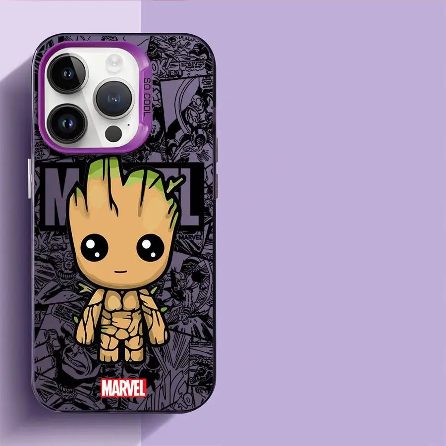 Marvel Groot Deadpool Cover Phone Case for Apple iPhone 15 Pro Max 16 Pro 14 Pro 13 12 14 Plus Protective Soft Shell