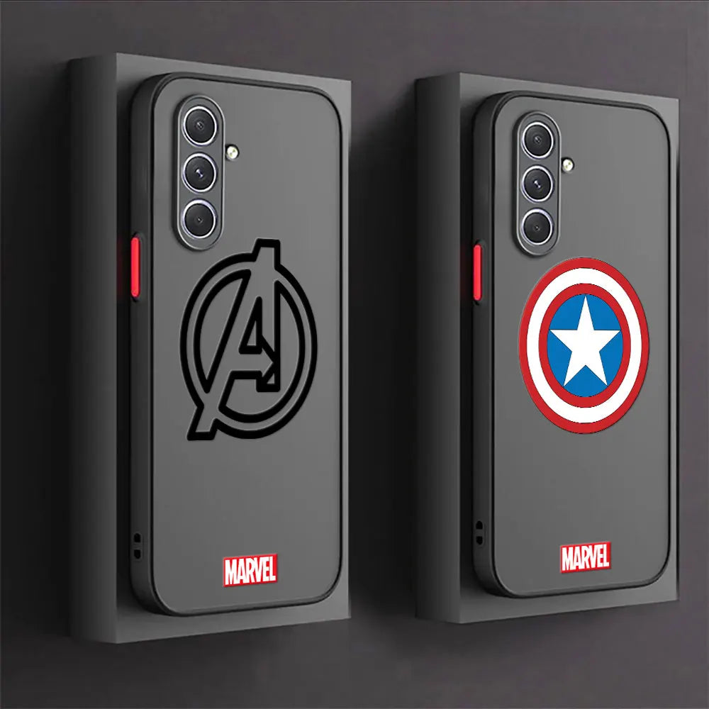 Marvel Captain America Logo Case For Samsung A30 A50 A70 A20 A7 Funda For Galaxy S24 S23 Ultra A13 A14 A33 A51 A52 A53 A72 Cover