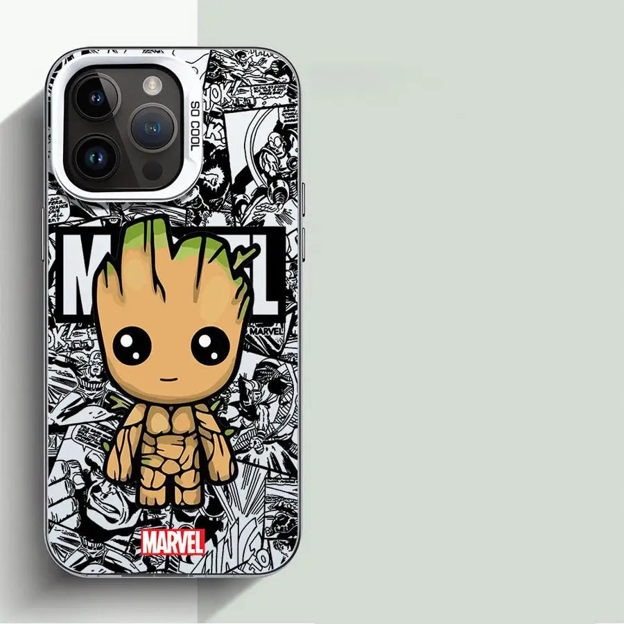 Marvel Groot Deadpool Cover Phone Case for Apple iPhone 15 Pro Max 16 Pro 14 Pro 13 12 14 Plus Protective Soft Shell