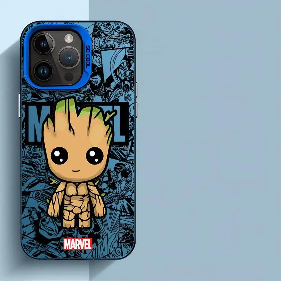 Marvel Groot Deadpool Cover Phone Case for Apple iPhone 15 Pro Max 16 Pro 14 Pro 13 12 14 Plus Protective Soft Shell