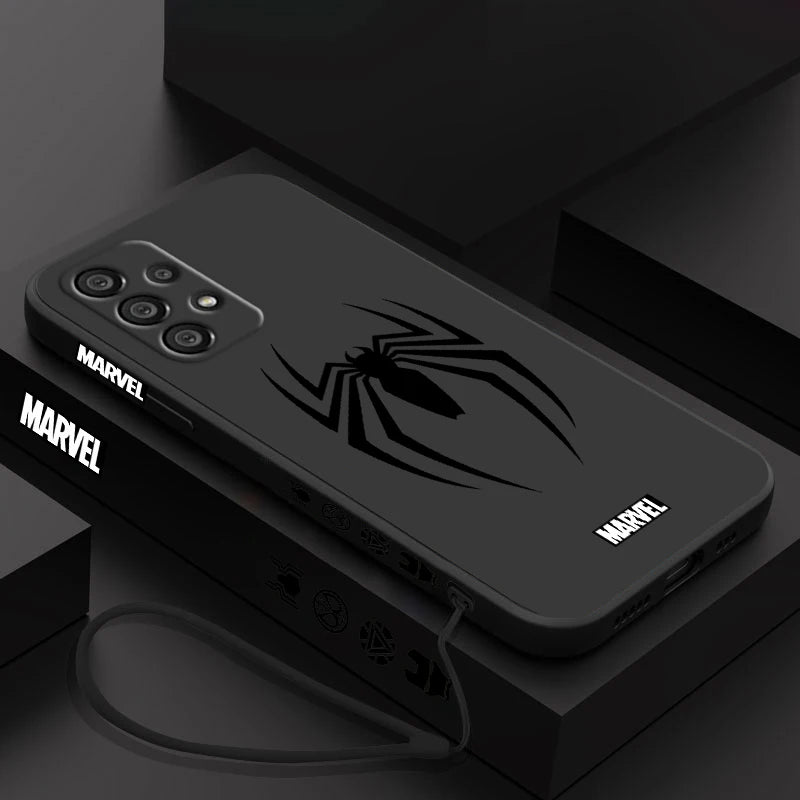 Marvel Spiderman Venom Logo Phone Case For Samsung A55 A53 A33 A52 A32 A71 A51 A21S A35 A25 5G Liquid Left Rope Funda