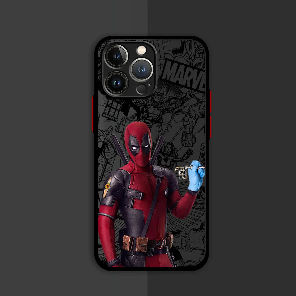 Marvel Deadpool Hard PC Luxury Matte Cover Case for iPhone 16 15 14 16 Plus Max 15 16 Pro Max