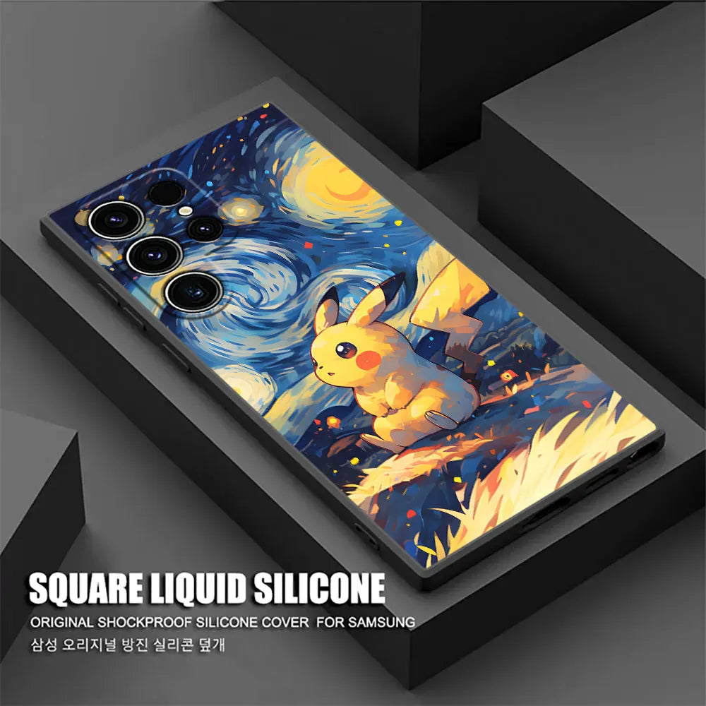 Umbreon Pikachu Gengar Pokemon Starry Phone Case For Samsung Galaxy S24FE S25 S23 S21 S20 FE S22 S24 Plus Note 20 Ultra 5G Cover