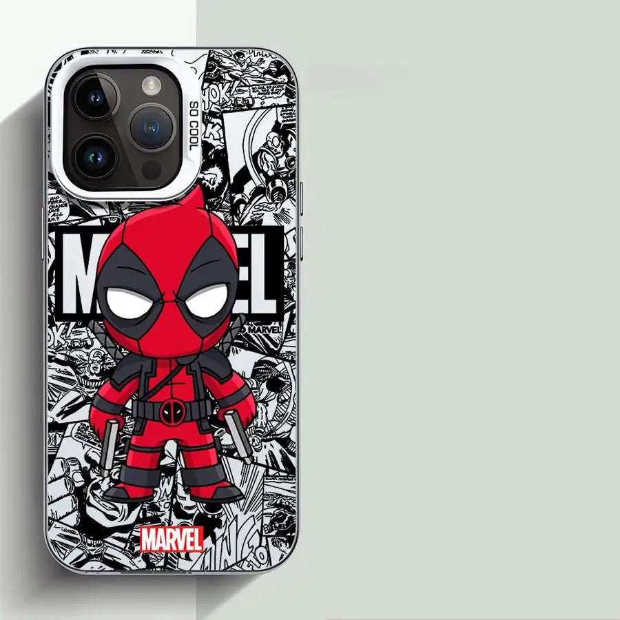 Marvel Groot Deadpool Cover Phone Case for Apple iPhone 15 Pro Max 16 Pro 14 Pro 13 12 14 Plus Protective Soft Shell