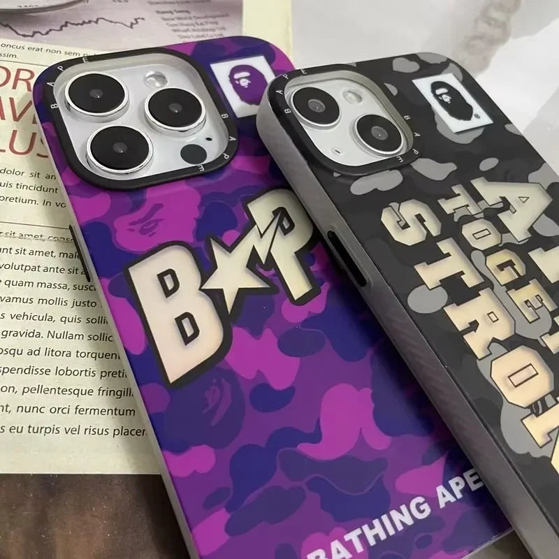 Purple Bape Man Phone Case For iPhone