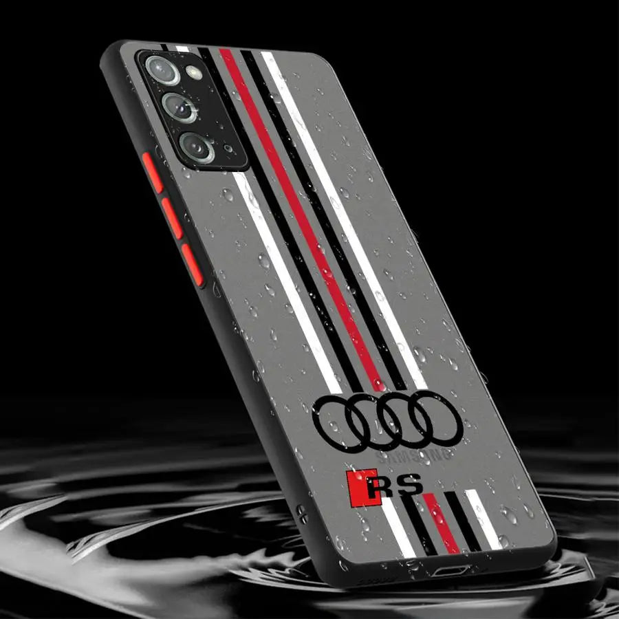 Audi Art Logo Phone Case for Samsung Galaxy S23 Ultra S24 Ultra S22 Ultra S20 S21 FE 5G S10 Plus S9 Plus Soft Matte Cover