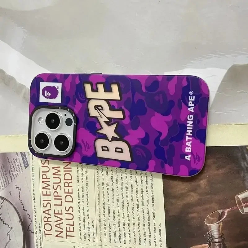 Purple Bape Man Phone Case For iPhone